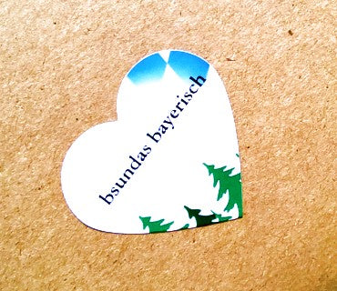 bayerischer Aufkleber in Herzform bsundas bayerisch