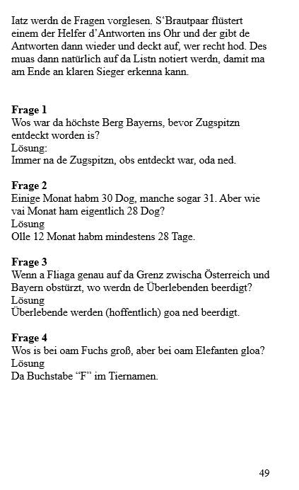 Bledsinn dreim - lusdige Spiele, Gedichte und Aufführungen fia Geburtstage und Hochzeitn