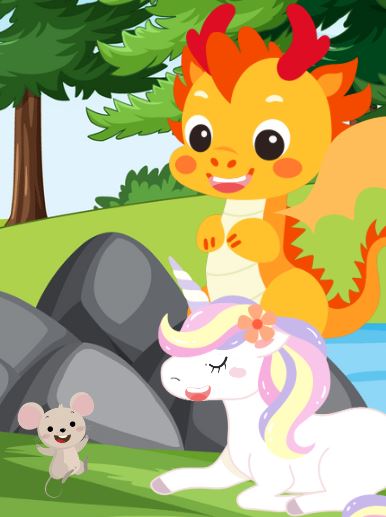 Kinderbuch Das Einhorn und der Drache - 4 magische Geschichten in einem Buch