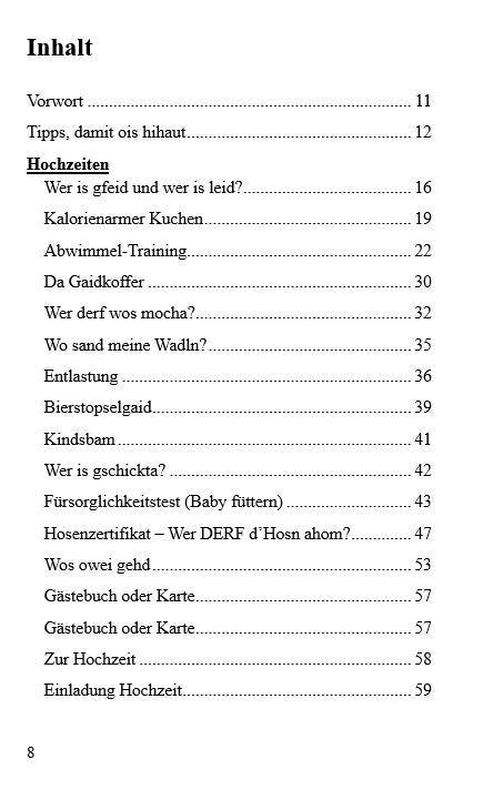 Bledsinn dreim - lusdige Spiele, Gedichte und Aufführungen fia Geburtstage und Hochzeitn