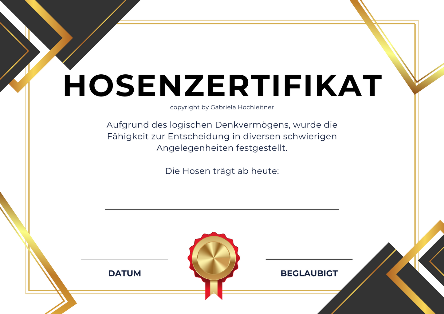 Hosenzertifikat